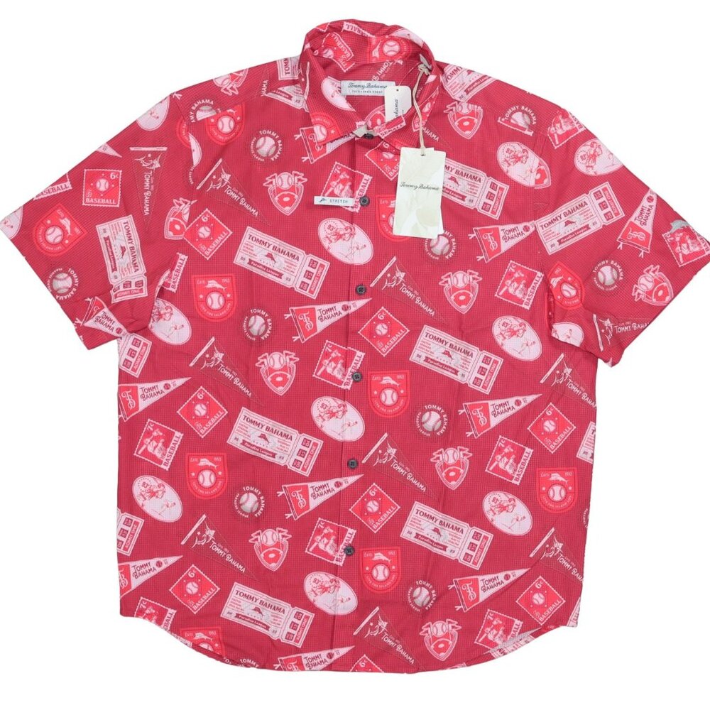 Tommy Bahama Coast Big Hitter Button Down IslandZone Short Sleeve Shirt NWT